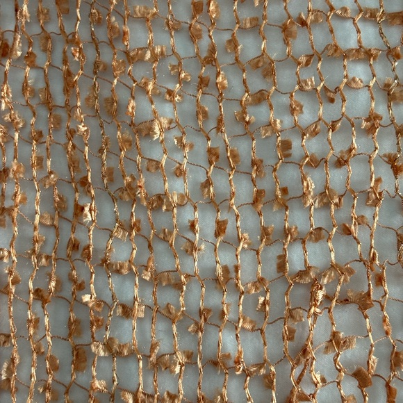 New Noelle Women's‎ Coral Peach Orange Scarf Long Fringe Netting Soft Dressy - Picture 2 of 4